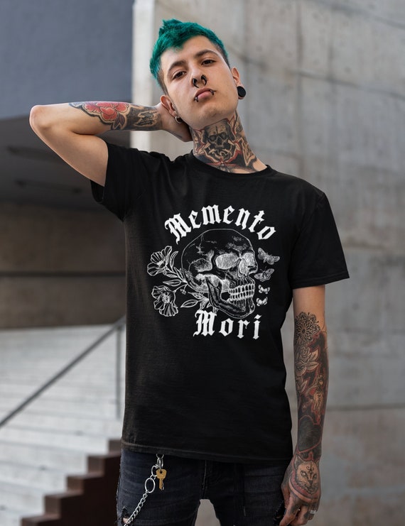 Memento Mori Goth Alt Clothing Skull Shirt Edgy Alternative Aesthetic Clothes Etsy