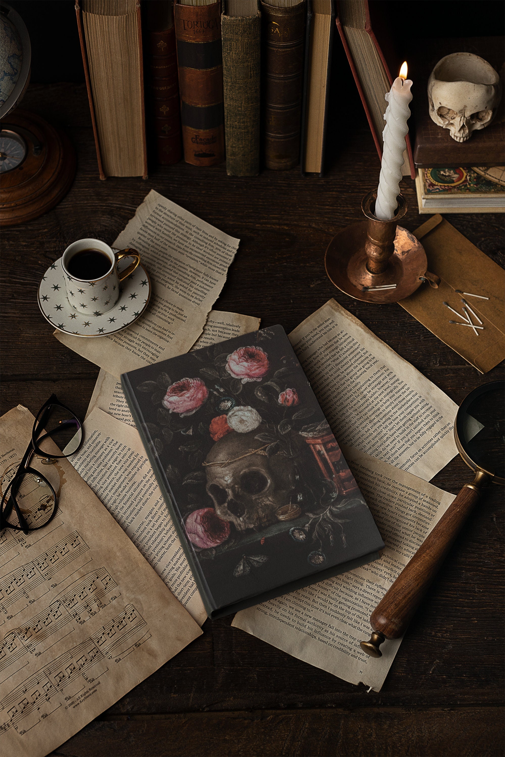 Dark Academia Aesthetic Hardcover Notebook, Moody Vintage