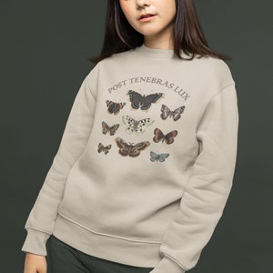 Dark Academia Clothing Moth Sweatshirt, Light Academia Indie Aesthetic Sweater image 3