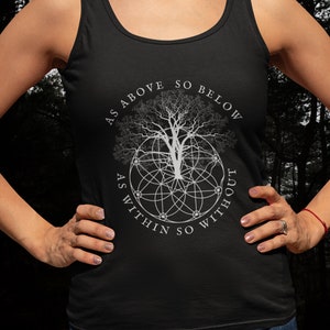 As Above So Below Goth Tank Top, Plus Size Witchy Aesthetic Shirt