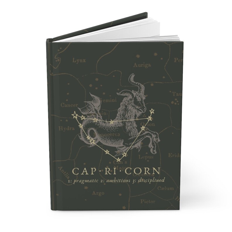 Dark Academia Capricorn Aesthetic Hardcover Notebook, Witchy Vintage Astrology Journal Gift image 5