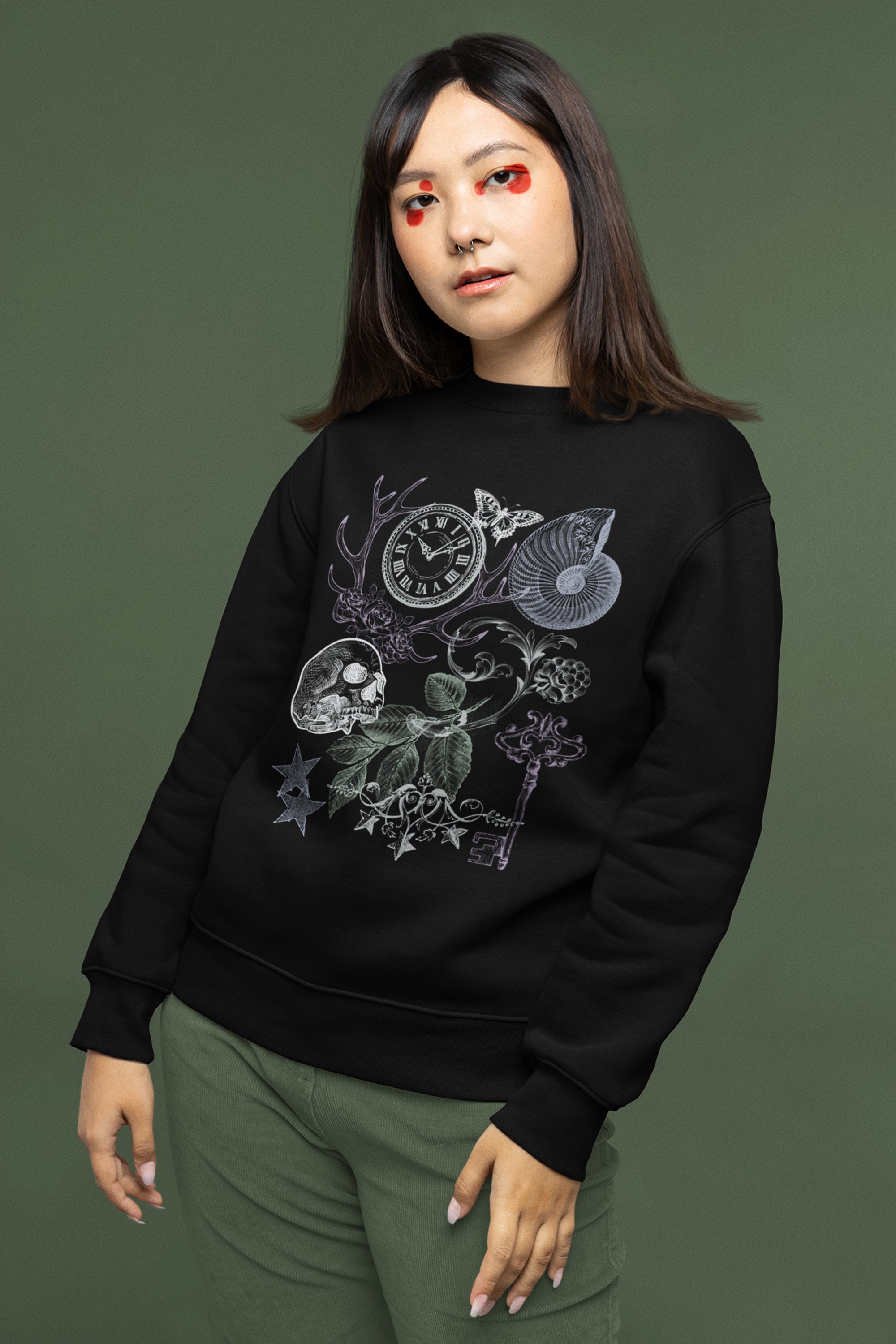 Dark Academia Clothing Goth Collage Sweatshirt Plus Size Dark - Etsy