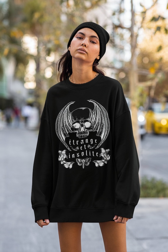 Strange and Unusual Goth Sweatshirt, Edgy Plus Size Alt Clothing