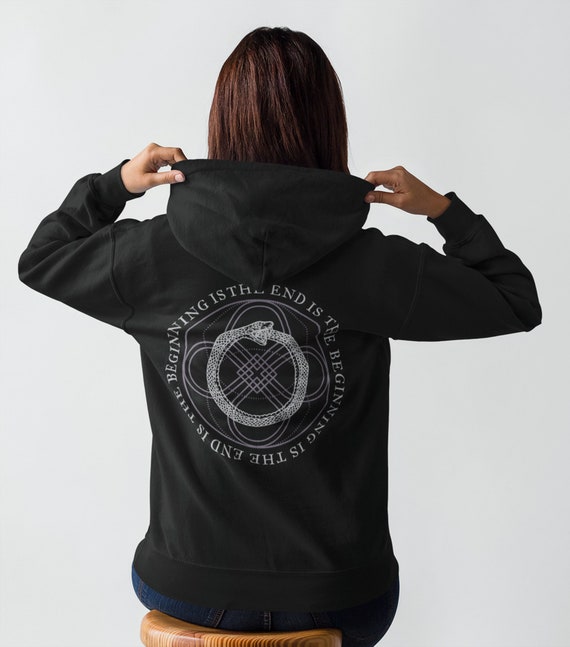 Ouroboros Sacred Geometry Zip up Occult Hoodie, Oversized