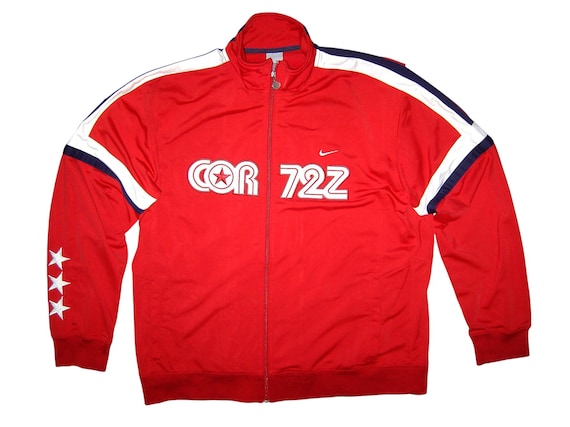 Vintage 90s Nike Cor72z Red Track Suit Top Zip Jacket XXL P2p 27