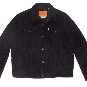 Vintage Levis sherpa lined corduroy denim style trucker jacket L p2p 24.5&quot; 63cm