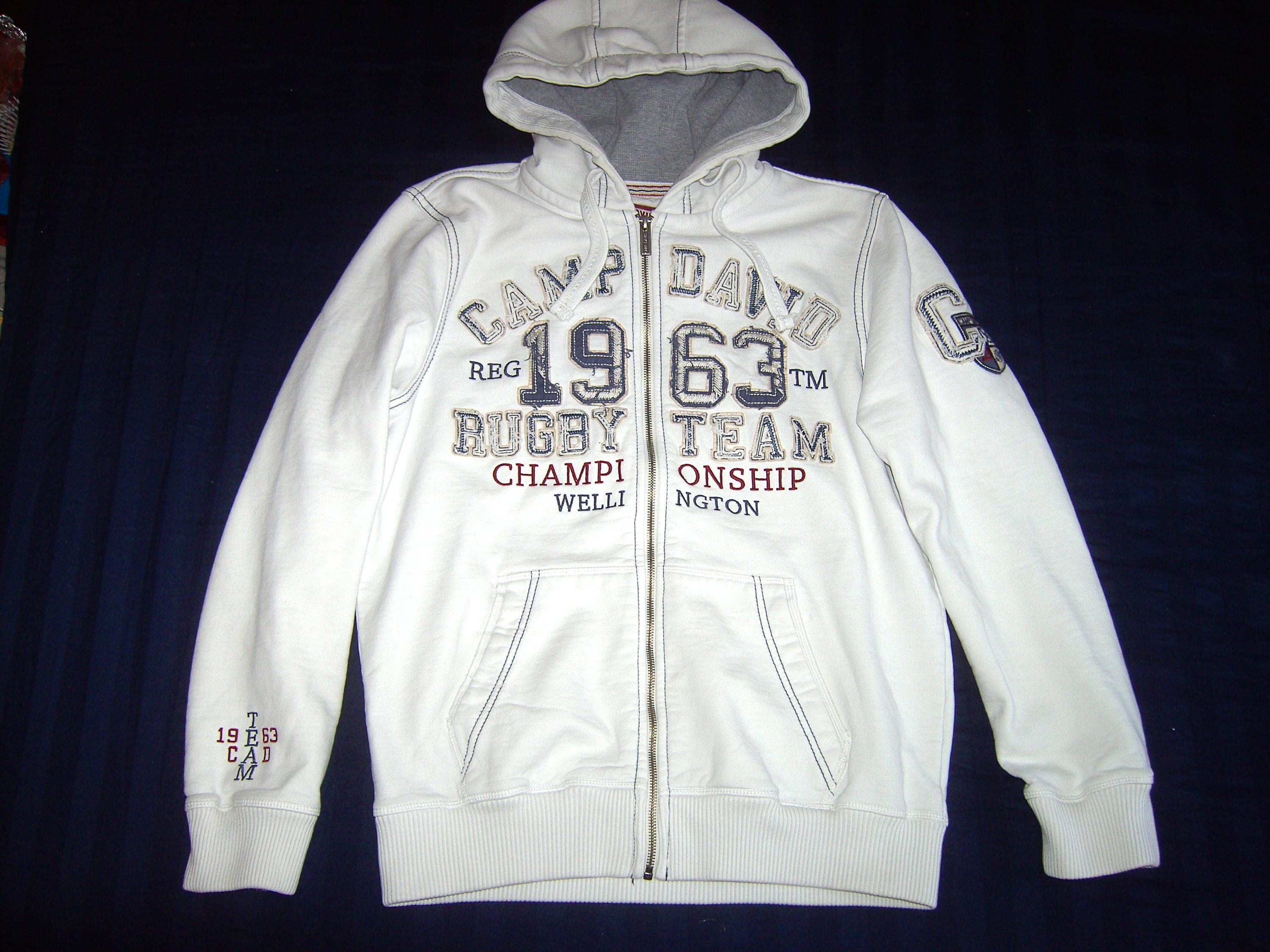 チャレンジ CAMP DAVID Camp David 1963 Rugby Team White Sweatshirt Hoodie Zip Jacket M - Etsy