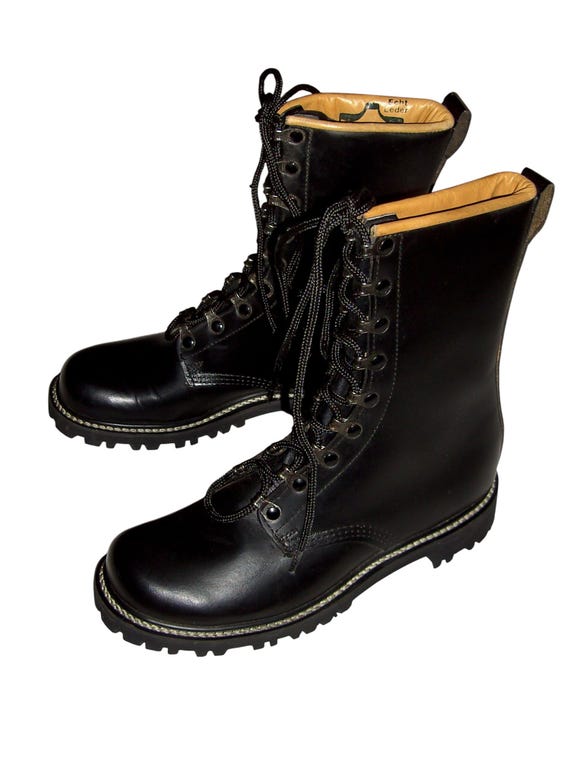 Vintage WRC Real Leather Combat Motorcycle Punk Boots Size 7