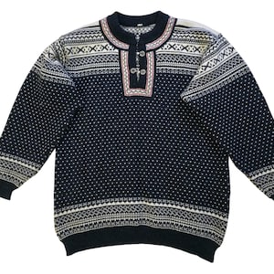 Vintage nordic traditional ethnic jumper knit sweater S
