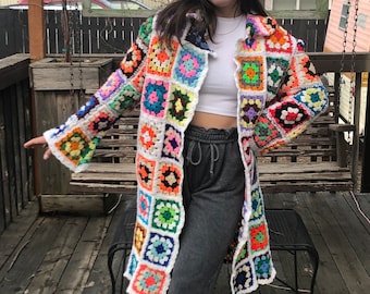 Vintage Upcycled Afghan Sweater