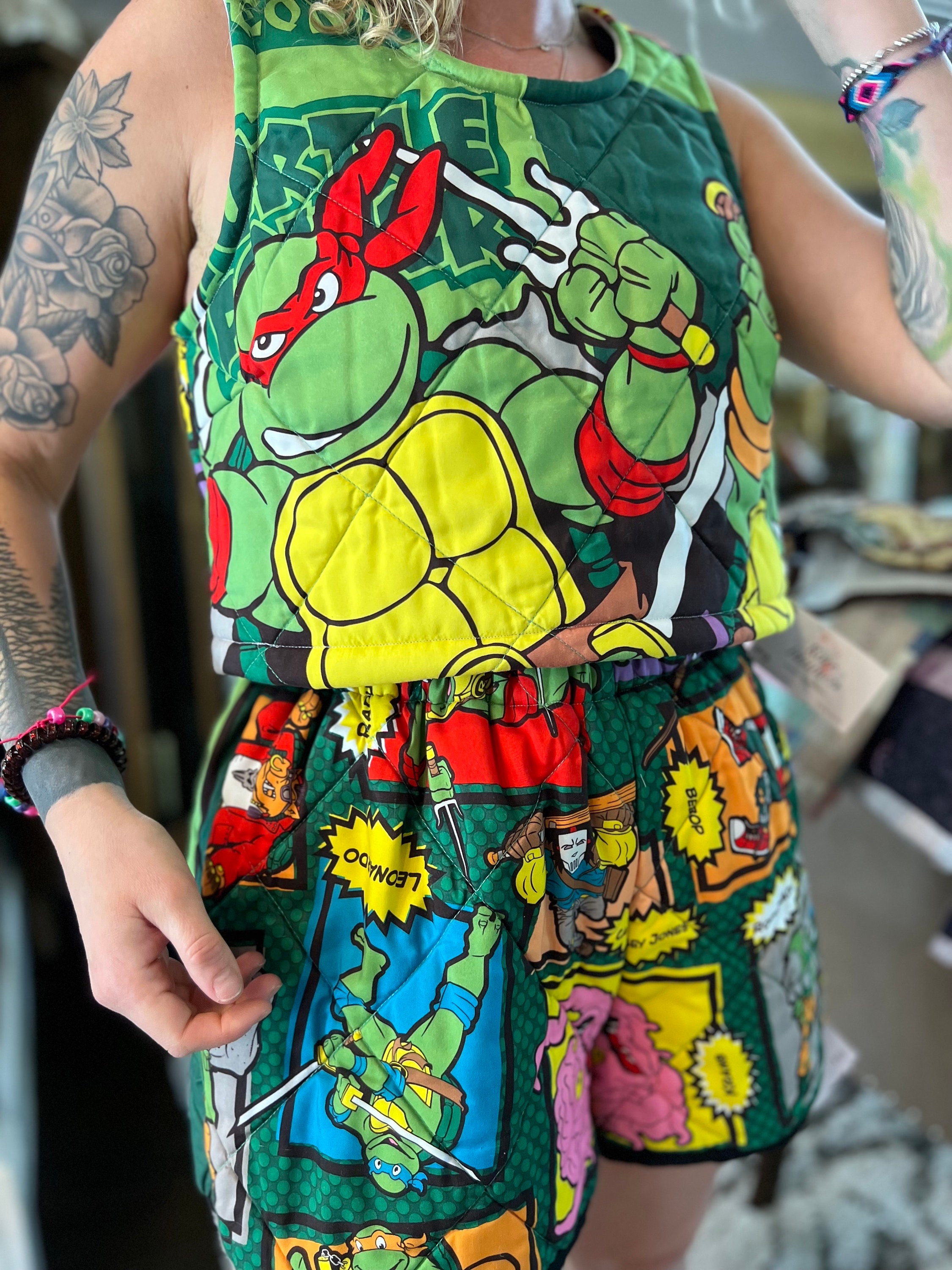 Teenage Mutant Ninja Turtles Tmnt Tops Turtle Pattern Short