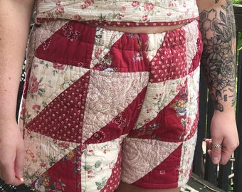 Gesteppte Patchwork Shorts