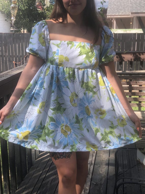 vintage babydoll dress Vintage Sheet Babydoll Dress