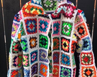 Vintage Upcycled Afghan Sweater