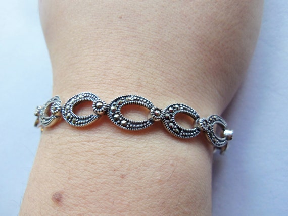 Multicolor bracelets Marcasite jewelry 925 STERLING SILVER ifferent color bracelets Armenian jewelry thin bracelets one stone Christmas gift