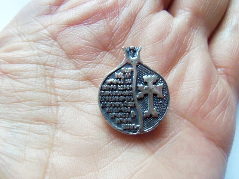 ARMENIAN PRAYER PENDANT Lord/'s prayer necklace armenian words armenian pomegranate necklace armenian jewelry armenian gifts armenian letters