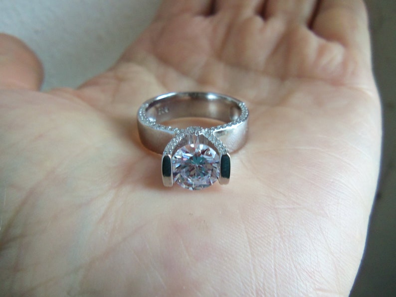 Luxurious engagement ring sterling silver 925 wedding ring one big stone ring Zircon ring unique ring for bride proposal rings armenian gift