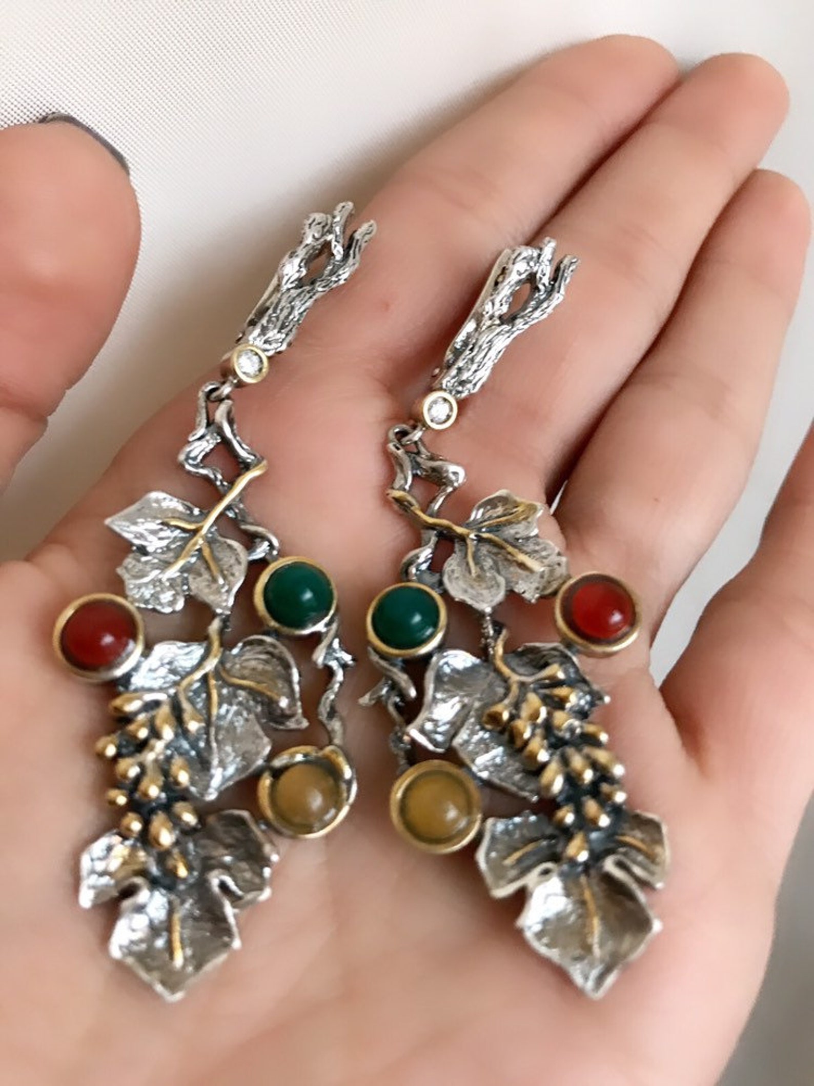 ARMENIAN JEWELRY armenian style grapes earrings 925 sterling Etsy
