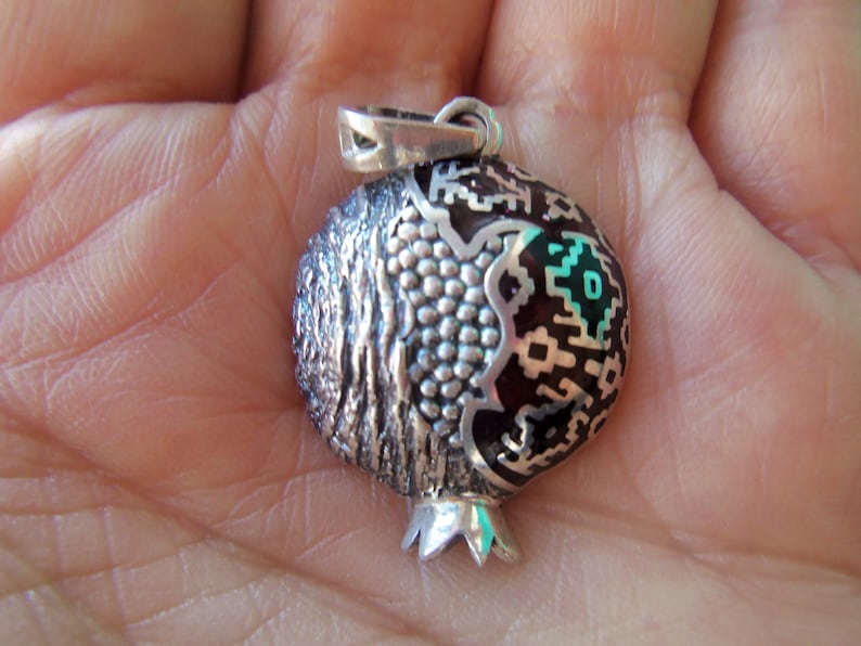 PERSEPHONE POMEGRANATE PENDANT armenian jewelry sterling silver 925 persephone silver pomegranate jewelry pomegranate necklace armenian gift