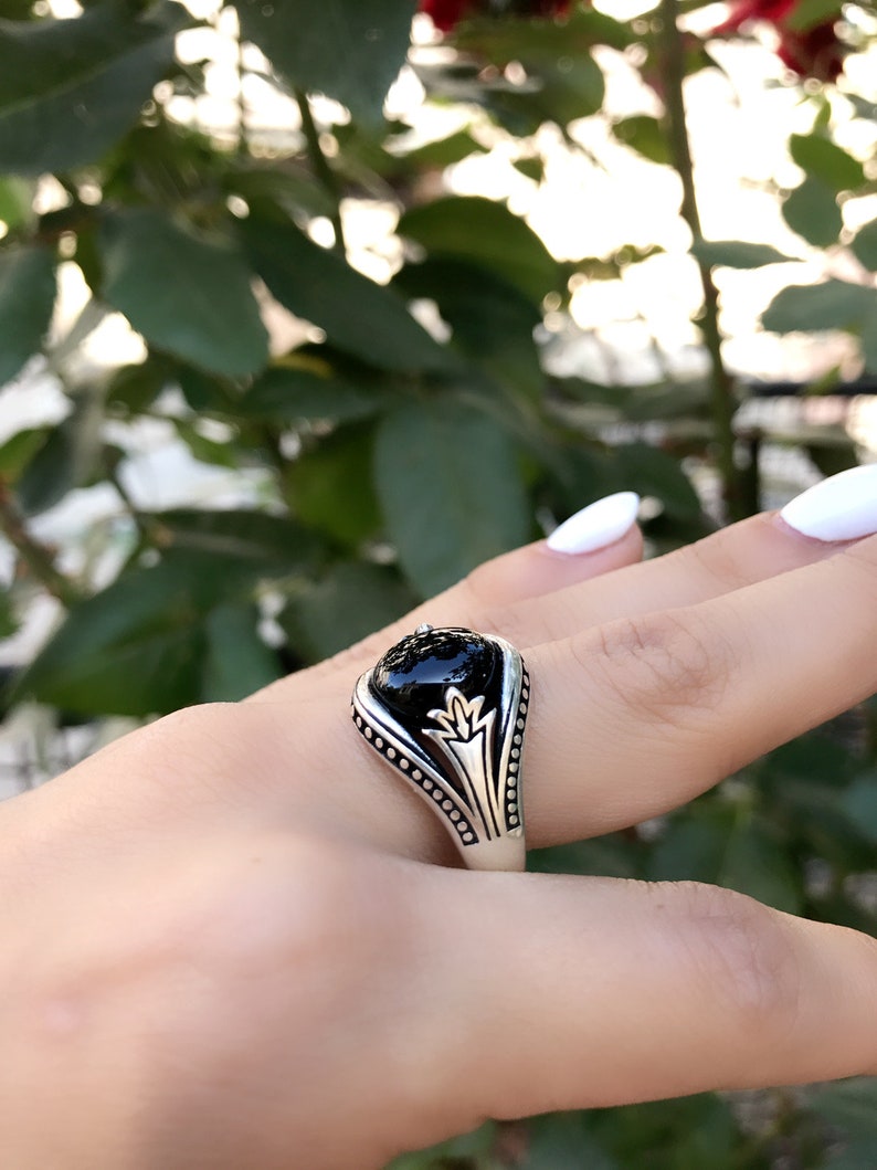 ARMENIAN JEWELRY sterling silver 925 Armenian ring black gemring handmade bohemian ring retro jewellery Armenian gift silver ring Armenia