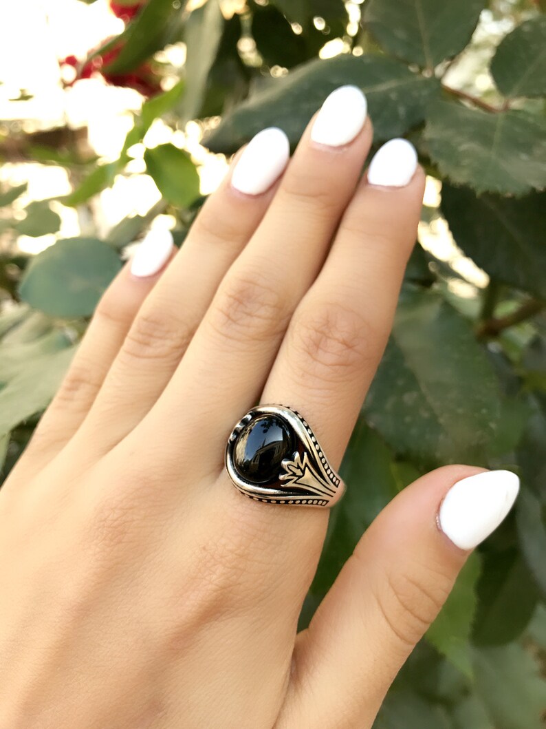 ARMENIAN JEWELRY sterling silver 925 Armenian ring black gemring handmade bohemian ring retro jewellery Armenian gift silver ring Armenia
