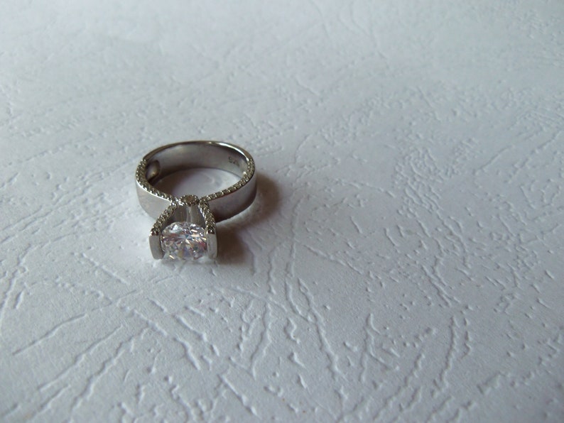 Luxurious engagement ring sterling silver 925 wedding ring one big stone ring Zircon ring unique ring for bride proposal rings armenian gift