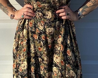 vintage 1980s floral dress