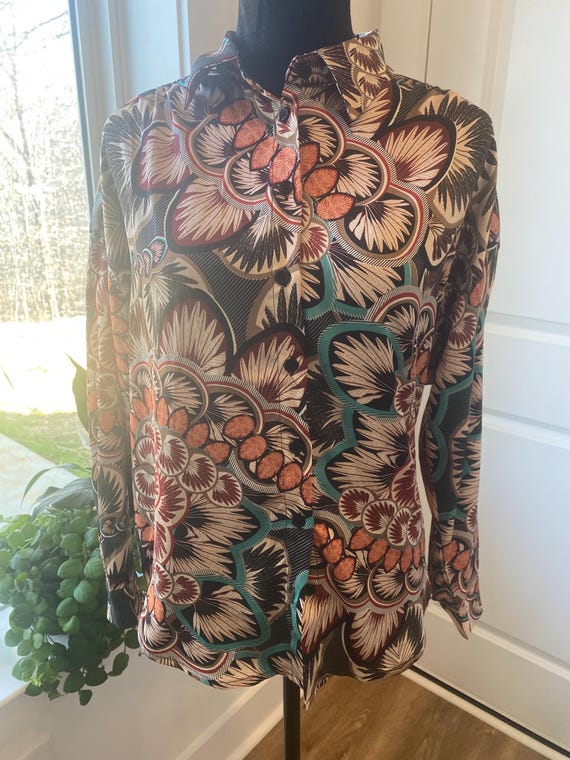 Psychedelic polyester blouse - image 4