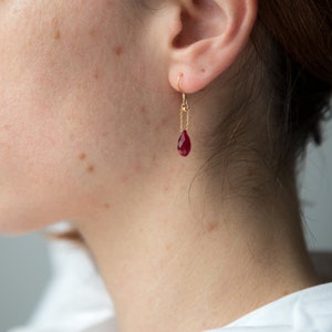 Gold filled earrings, crystal drops, several colors available