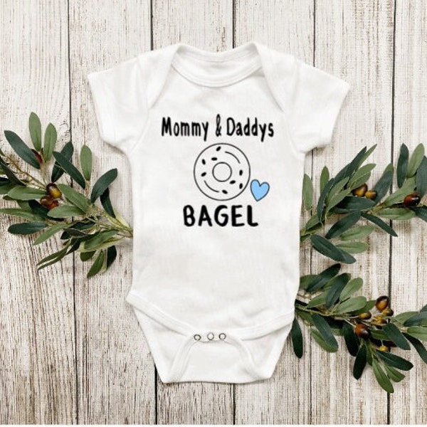 Bagel Onesie, Funny onesie saying, Baby hospital outfit, New York Bagel Onesie, Custom Baby outfit