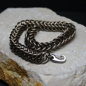 Chainmail Wrist Chain - HP 4 in 1 Weave - Titanium