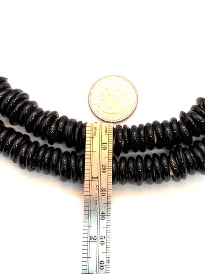 Originally Made By Dutch Mali Tribal Handmade Beads African Black Glass Dogon Donut Beads Wholesale Trade- DO1240B