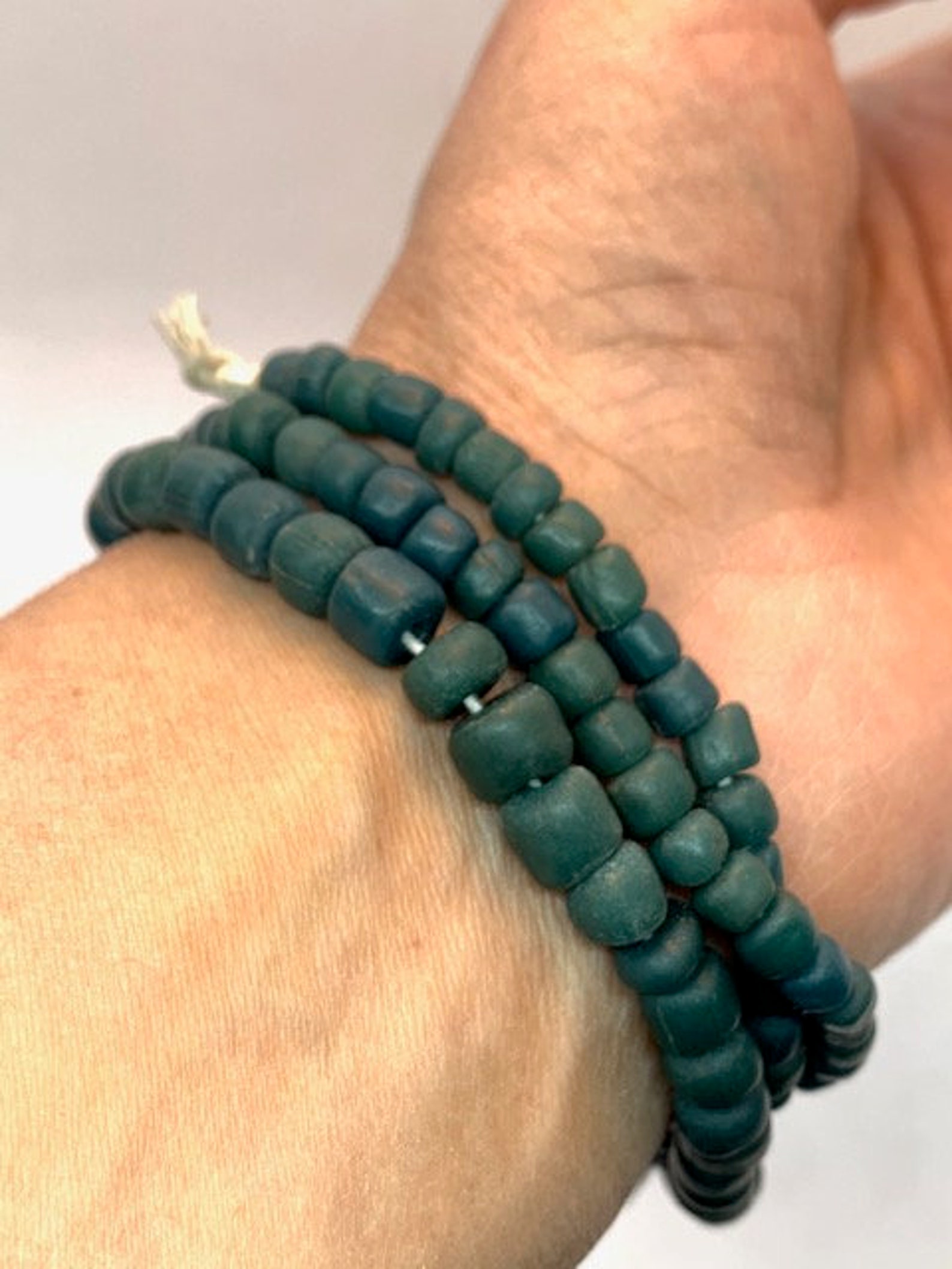 Dark Green African Beads Army Green Java Beads Tanzanian - Etsy