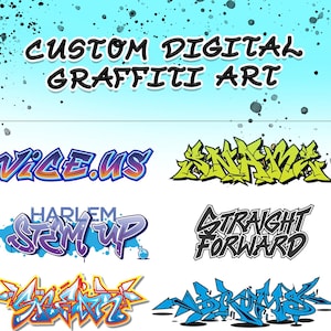 Custom - digital graffiti art / street art, Personalized artwork, Urban street art . Digital download