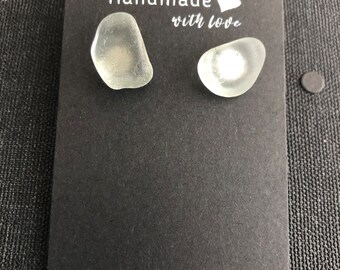 Sea Glass Stud Earrings