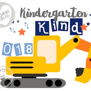 Bügelbild Schulkind Kindergartenkind 2025 mit Wunschname Schule Einschulung Kindergarten Kita Geschenk Schultüte T-Shirt