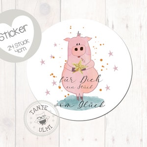 Stickers voor jou een klein stukje geluk 24 stuks 4 cm