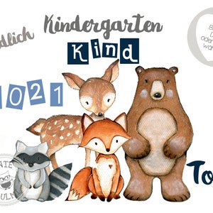 Bügelbild Schulkind Kindergartenkind 2025 mit Wunschname Schule Einschulung Kindergarten Kita Geschenk Schultüte T-Shirt