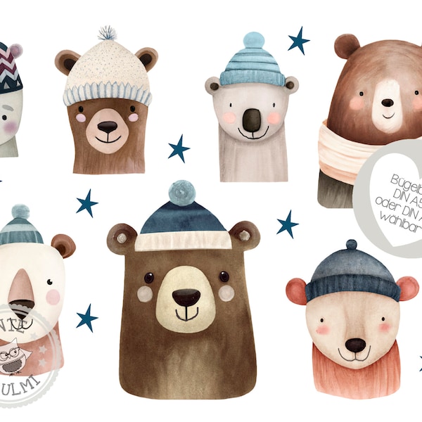 Iron-on picture cute bears