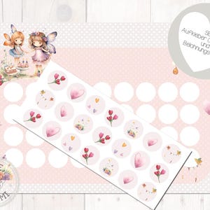 Lot d'autocollants + 2 planches de récompense A4 Fête des Fées