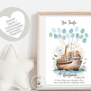 Empreinte digitale baptême/communion/naissance impression personnalisée ou PDF