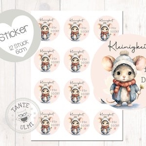 Stickers "Klein iets voor jou" 12 stuks 6 cm