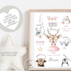 Affiche d'affirmation imprimée pour chambre d'enfant, impression personnalisée ou PDF, amour de soi, courage, cadeau