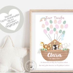 Empreinte digitale baptême/communion/naissance impression personnalisée ou PDF