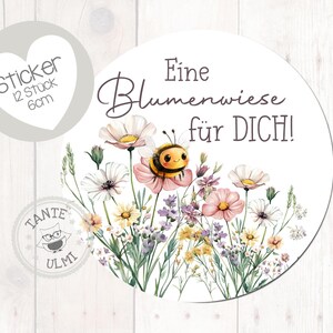 Aufkleber Samenbomen Eine Blumenwiese für dich Geschenk Erzieherin Erzieher 12 Stück  6cm