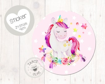 Sticker "Unicorn" 24 pieces 4 cm