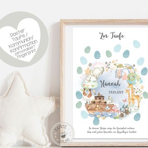 Empreinte digitale baptême/communion/naissance impression personnalisée ou PDF