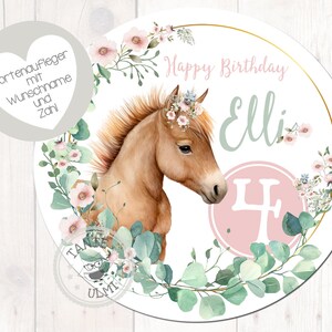 Tortenaufleger Fondant Durchmesser 20cm Wunschname Pferd Pony