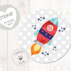 Sticker "Space Mix" 24 stuks 4 cm