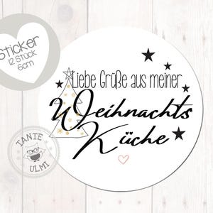 Autocollants "Salutations de ma cuisine de Noël" 12 pièces 6 cm